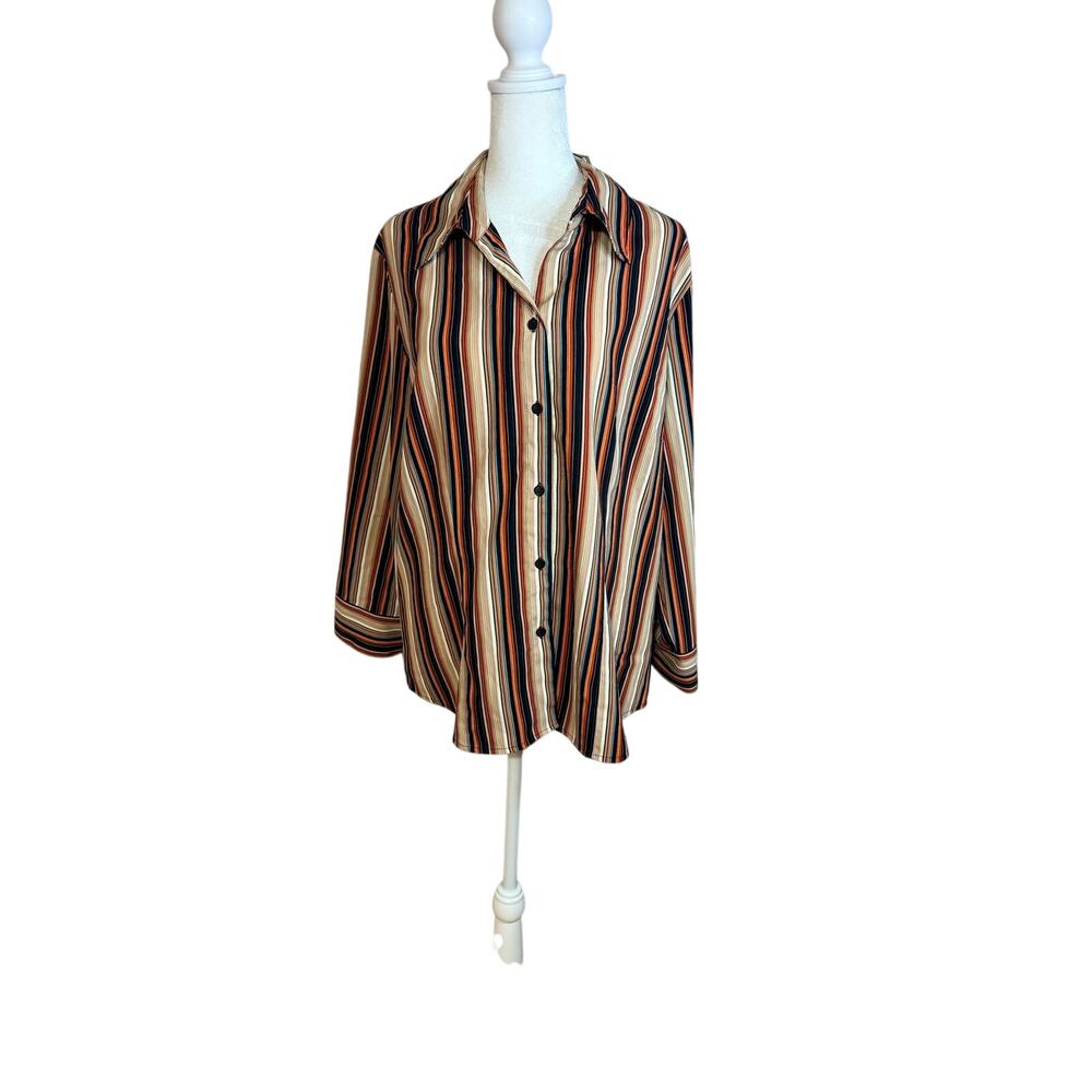 Notations Women’s striped button down shirt size XL